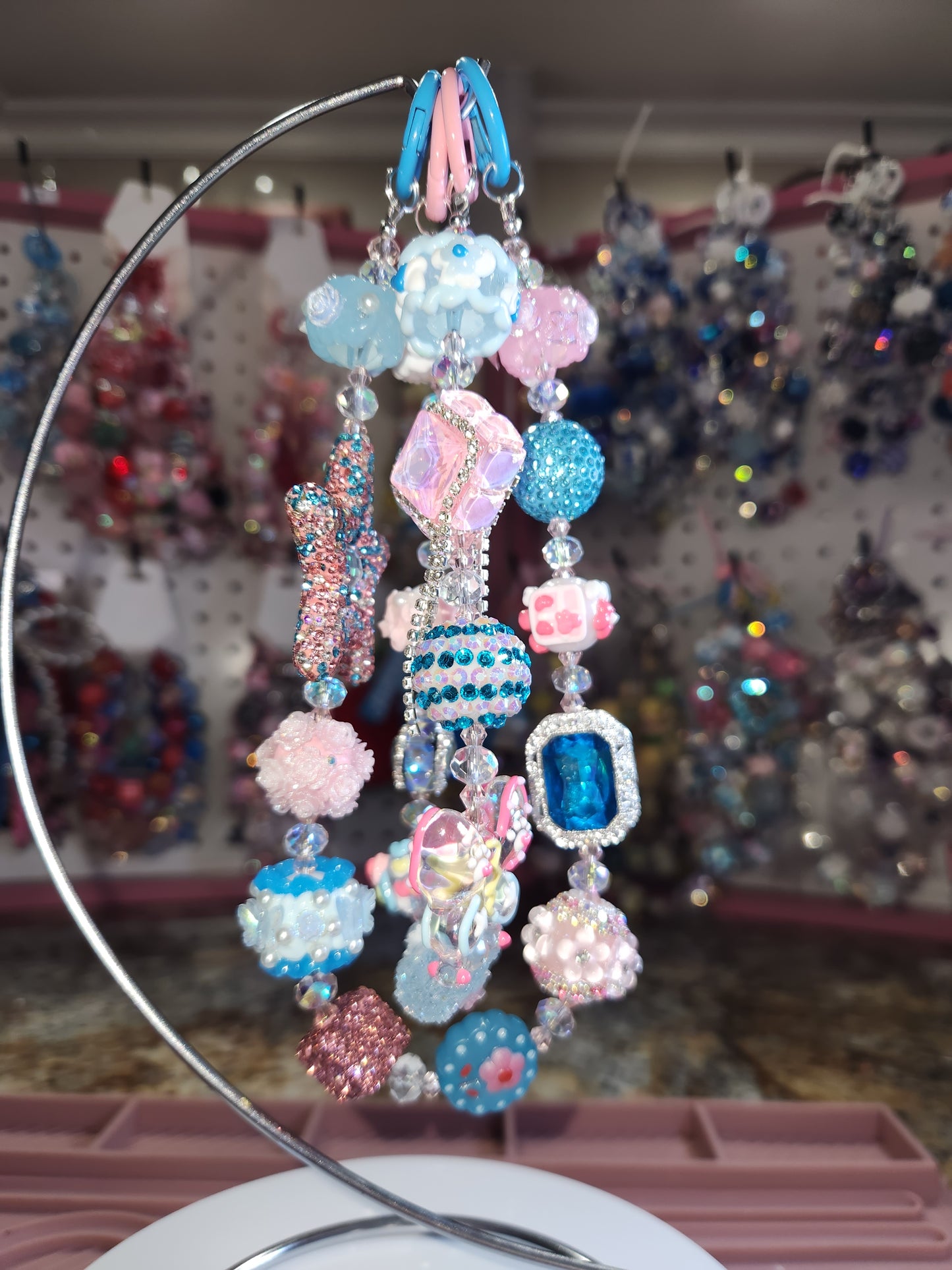 TT Live- Pink & Teal Deluxe Custom Chain Charm