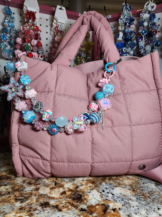 TT Live- Pink & Teal Deluxe Custom Chain Charm